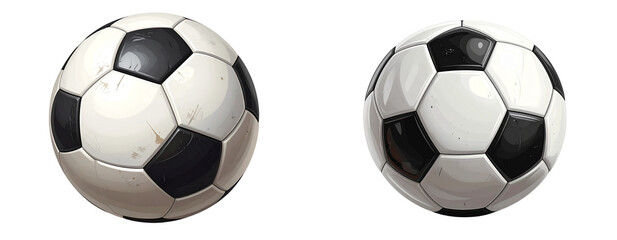  Realistic Soccer Ball Illustration, Transparent Background PNG