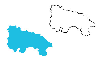 Fototapeta premium map of La Rioja autonomous community of Spain. Map with detailed outlines and blue silhouettes