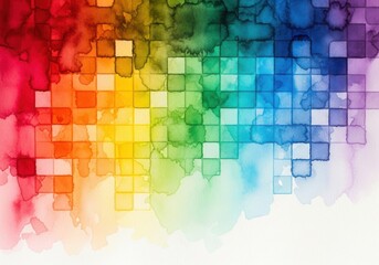 Vibrant abstract rainbow squares pattern texture background full spectrum colors