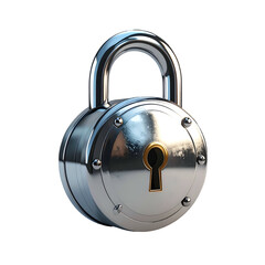 Shiny, polished silver padlock against a stark black background symbolizes security, protection, and access control, exhibiting a classic design.