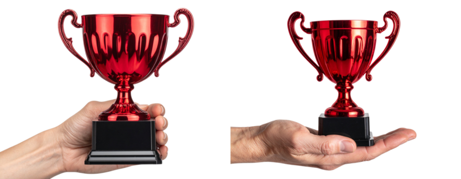  Victory Trophy Cup Held in Hand, Transparent PNG - Powered by Adobe