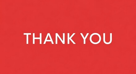 Thank you message in white text on a solid red background expressing gratitude and appreciation well wishes