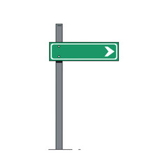 Directional Road Sign Icon (Green)