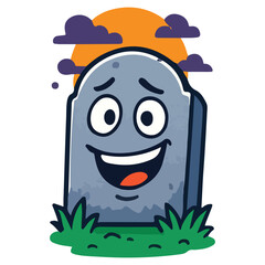 Modern Flat Grave Tombstone Illustration