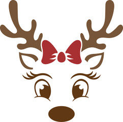 Funny Rudolph face vector on white background © Zada