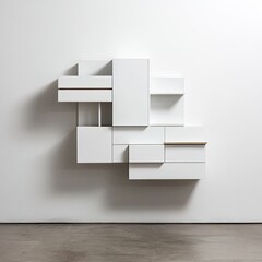Abstract White Wall Mounted Shelving