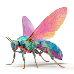 Colorful Geometric Bee Illustration