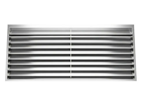 Chrome car grille with horizontal slats isolated on transparent background