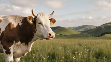 Cow in a grassy meadow