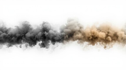 Smoke Cloud Abstract: Swirling Ink on White