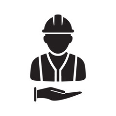 worker line icon illustration vector graphic, Engineer icon isolated white background vector stock illustration.