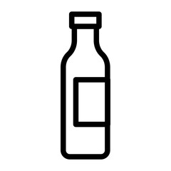 Glass Bottle Line Icon of Packaging Design Icon Set