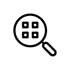 Magnifying Glass over Grid Line Icon of Pattern Recognition Icon Set