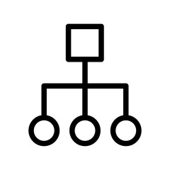 Square With Three Child Circles Line Icon of Hierarchy (Design) Icon Set