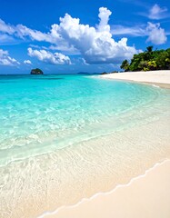 Tropical beach scene with turquoise water (1)