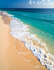 Tropical beach with vibrant turquoise water