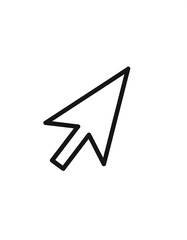 A simple black outline of a mouse cursor icon