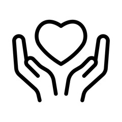 Hands Holding Heart Line Icon of Empathize Phase Icon Set