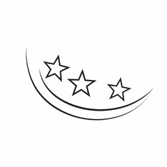 Obraz premium Elegant Star and Crescent Moon Design Minimalist Symbol for Dream, Night, and Celestial Themes