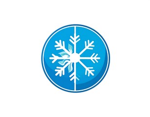 Cool Blue Snowflake Logo Design.