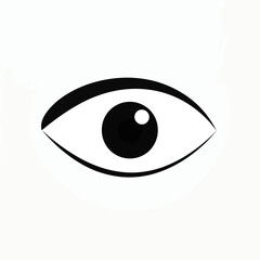Simple graphic representation of a human eye, symbolizing vision, observation, and awareness, rendered in a clean, minimalist style against a white background
