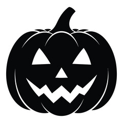 Spooky jackolantern silhouette halloween pumpkin icon for festive fall decorations and celebrations silhouette