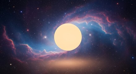 Celestial sphere against a cosmos canvas, painted with stardust whispers