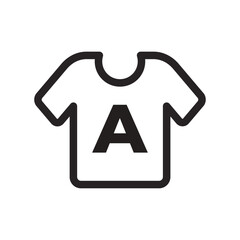 T-Shirt With Letter A Line Icon of Font Management Icon Set
