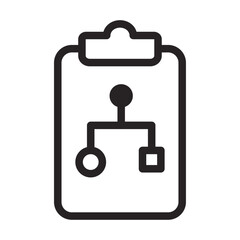 Clipboard Flowchart Line Icon of Prototyping Tools Icon Set