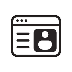 Browser Window With Profile Line Icon of Wireframing Tools Icon Set