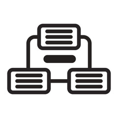 Workflow Diagram Line Icon of Component Libraries Icon Set