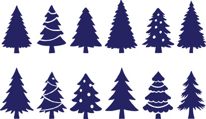 Christmas tree vector illustration bundle