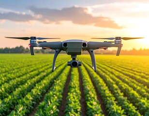 Drone Agriculture Technology in Field.