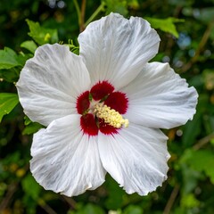 Close-up of a white hibiscus flower