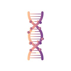 A flat vector illustration of a double helix DNA structure