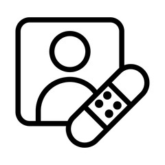 Portrait Patch Tool Line Icon of Image Retouching Icon Set