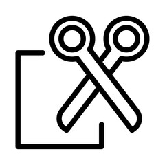 Scissors Cut Line Icon of Collage Art Icon Set