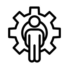 Person Gear Setting Line Icon of Persona Development Icon Set