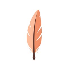 A flat vector illustration of a feather quill pen