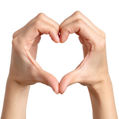 Woman's hands gently cup a red heart shape, a symbol of love and romantic care