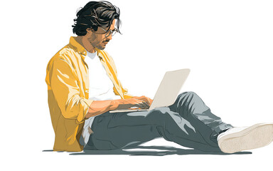 man with laptop