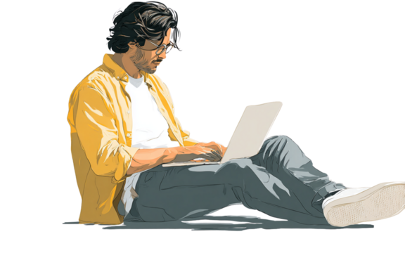 man with laptop