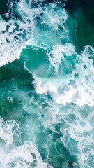 Turquoise waves crashing
