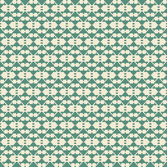 Brown-Green Tone Traditional Embroidery Art Abstract with Pixel Art Designs for Textile Print