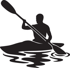 Kayaker Silhouette – Water Adventure Sports Vector