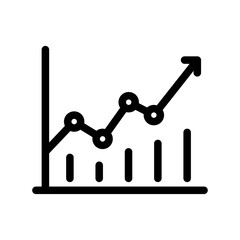Line Chart with Upward Trend Line Icon of Data Visualization Icon Set
