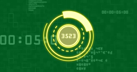 Animation of scope scanning and data processing on transparent background - Powered by Adobe