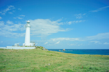 秋晴れの尻屋埼灯台　青森県東通村　9月末