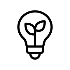 Light Bulb with Leaf Line Icon of Sustainable Design Icon Set