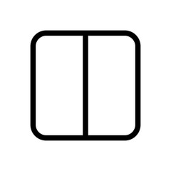 Square Divided in Half Line Icon of Contrast Icon Set